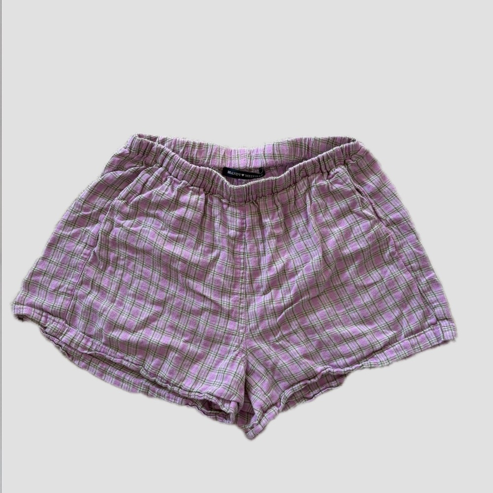 Plaid Purple and Green Shorts